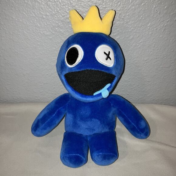 Plush Rainbow Friends Blue Plush Toy with Crown and Button Eye 2023 Good Shape - Picture 1 of 6